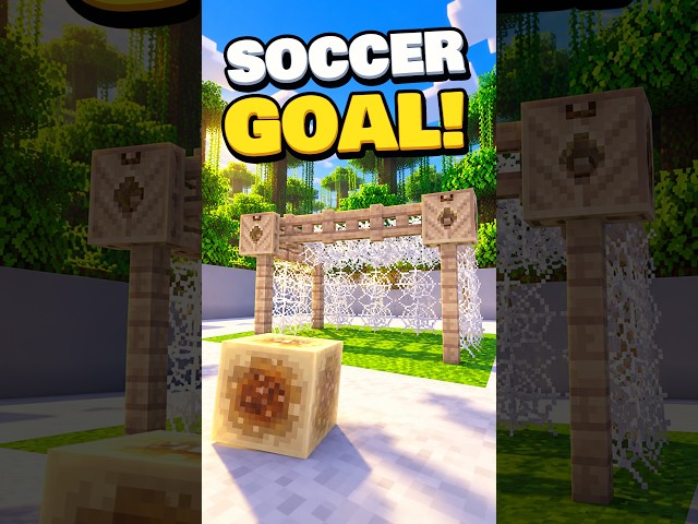 Build a Minecraft Soccer Goal with Cobwebs!