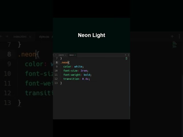CSS Neon Text Effect | #shorts #shortvideo  #css #rakib