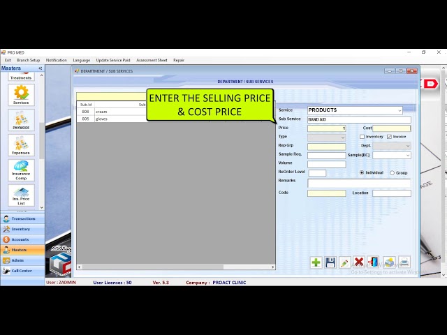 PROMED - How to Add New Services