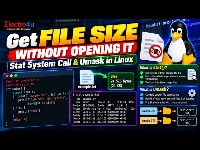 Get File Size Without Opening It: Stat System Call & Umask in Linux
