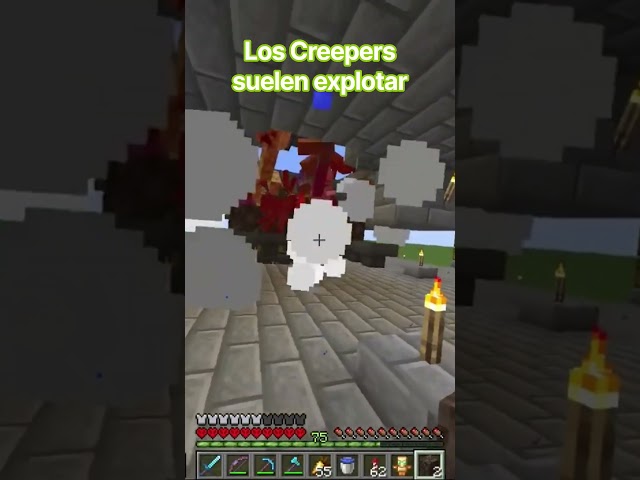 Un asunto explosivo en Minecraft Hardcore #minecraft #shorts #creeper #minecraftcreeper #survival
