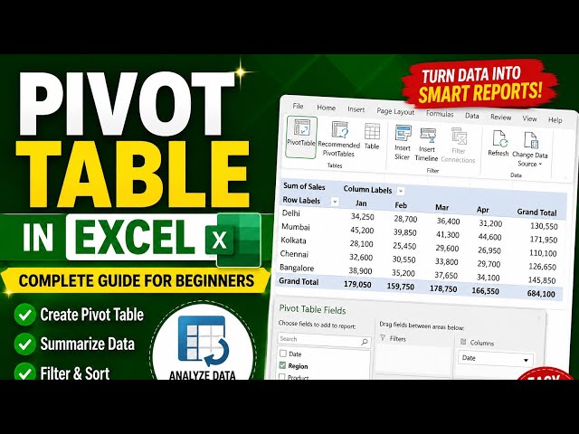 Pivot Table in Excel 🔥 | Easy Excel Pivot Table Tutorial for Beginners