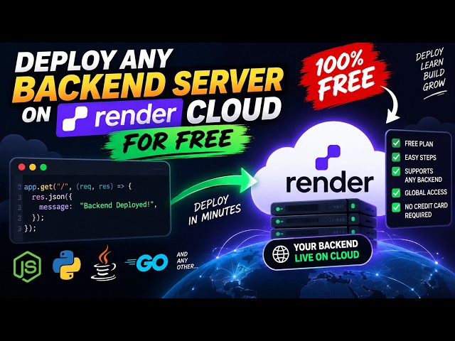 How to Deploy a Backend for FREE in Minutes 🚀 | Render Tutorial