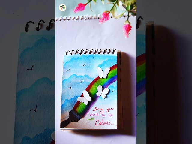 Beautiful Rainbow Butterfly Art 🌈🦋 | Easy Handmade Painting | Arts Glow #Shorts#drawing #artshorts