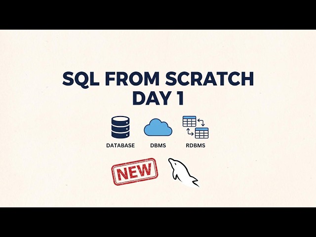 SQL from Scratch for Beginners - Day 1: What is SQL, Database, DBMS & RDBMS