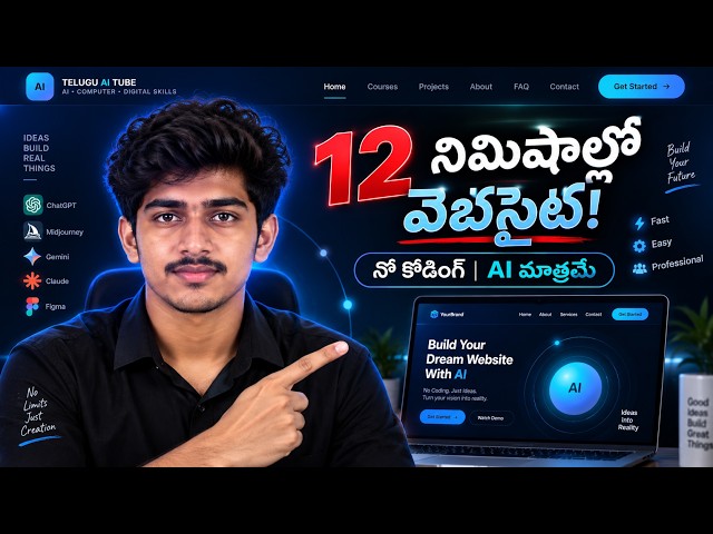 How to Create a Website for Your Small Business in 12 Minutes (Telugu) — No Coding, AI Tools Only