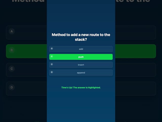 Flutter Navigation Quiz - Routes, Push & Pop