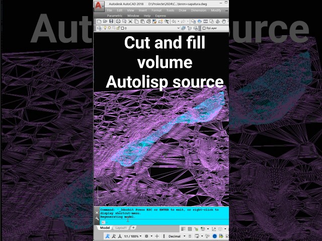 Cut and fill volume AutoLisp source code