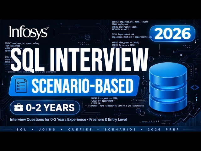 Infosys SQL Interview Questions 2026 | Scenario-Based SQL Questions | 0–2 Years Experience