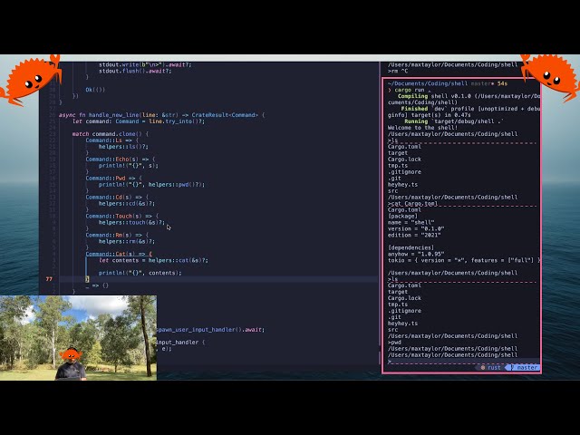 ASMR Programming - Building a Custom Shell in Rust from Scratch 🦀 (Outside - NO TALKING)