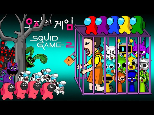 어몽어스 Mini Crewmate VS SQUIDGAME IN A CAGE SO SCARY | FUNNY AMONG US ANIMATION