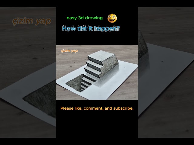 easy 3d drawing stairs #shorts #3d #drawing