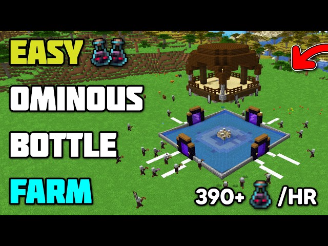 Minecraft Ominous Bottle Farm - AFK 400+ Per hour - Bad Omen (26.2)