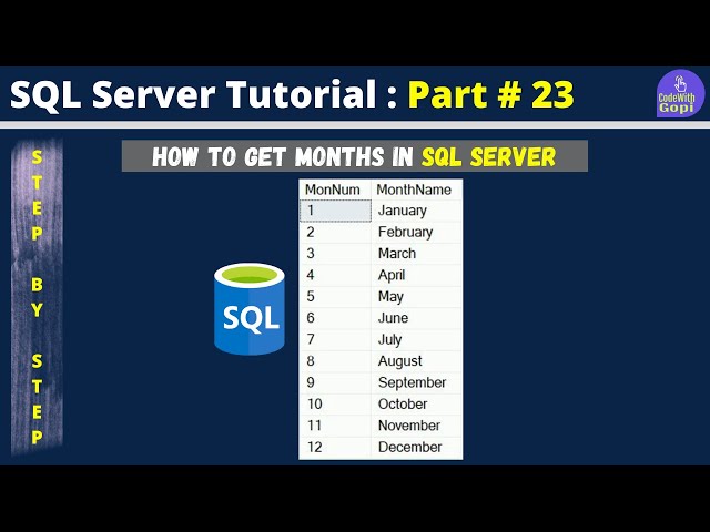 📅 How to Get Month Number & Name in SQL Server | Get Month Name from Date in SQL Server