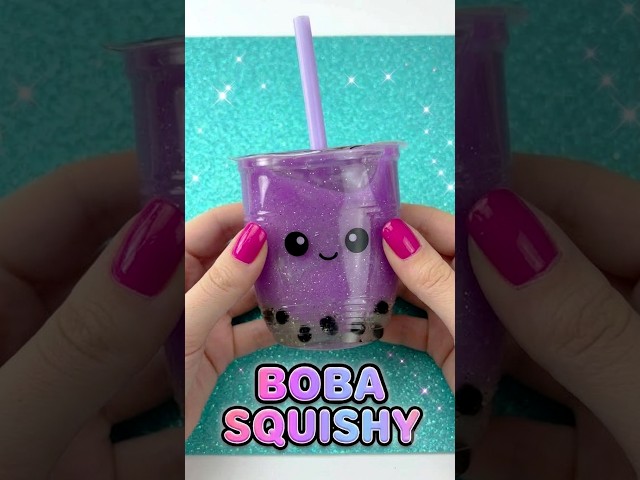 easy DIY boba squishy - how to make squishy #shorts #diy #trending