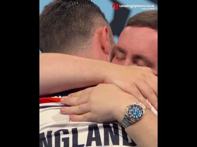 England get their hands on the World Cup trophy! #darts #worldcup #shorts