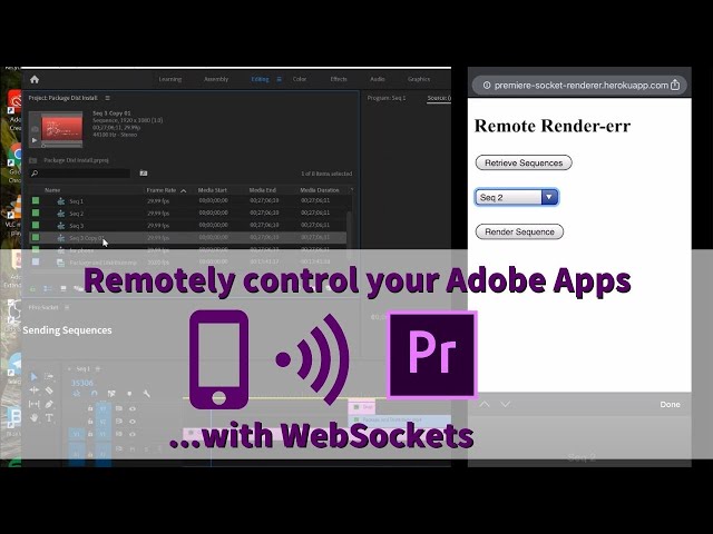Control your Adobe app remotely.... with WebSockets - Part 1 | DEMO