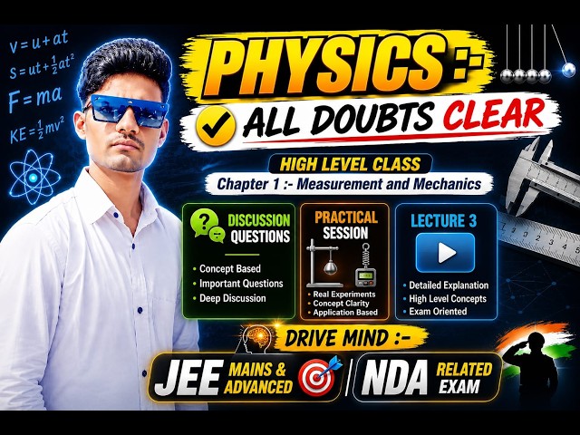 class 11 physics chapter 1 measurement & mechanics, JEE Mains & Advenced all concept with quizes