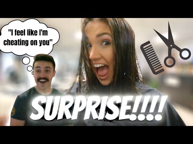 SURPRISING MY HUSBAND WITH NEW HAIRCUT | Devin Lets Her Best Friend Chop Her Hair Off... (6+ inches)