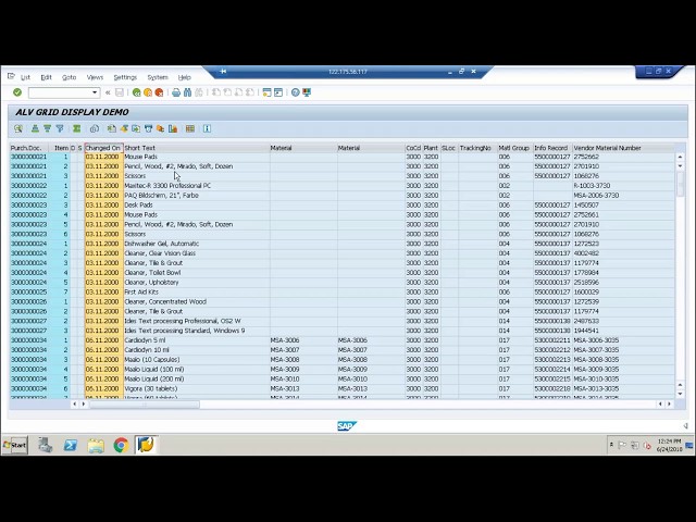 ABAP ALV Grid Display