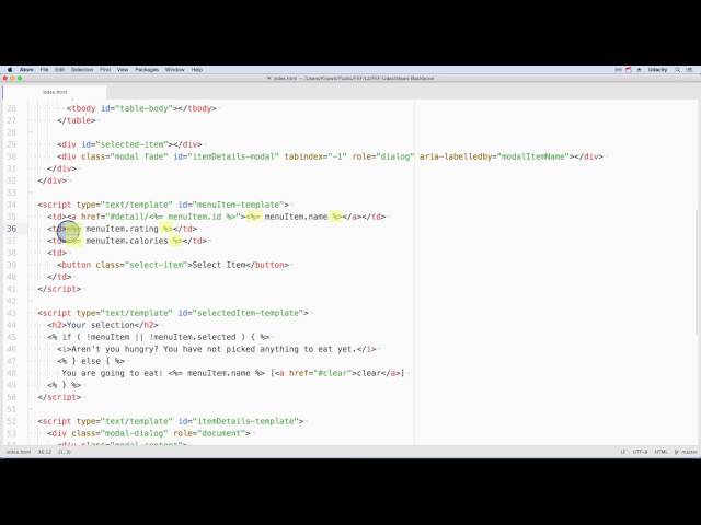 Underscore Templates