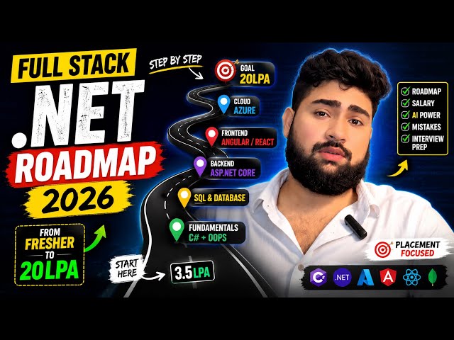 Full Stack .NET Roadmap 2026 | Complete Guide for Freshers & Developers✅