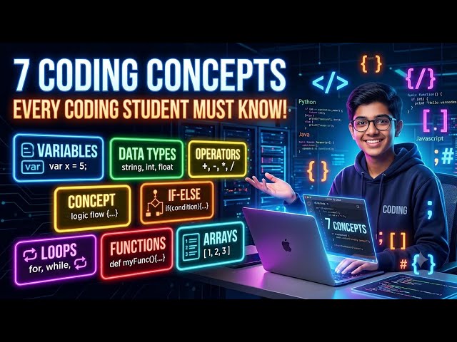 7 Coding Concepts Every Student Must Know!#video #coding 