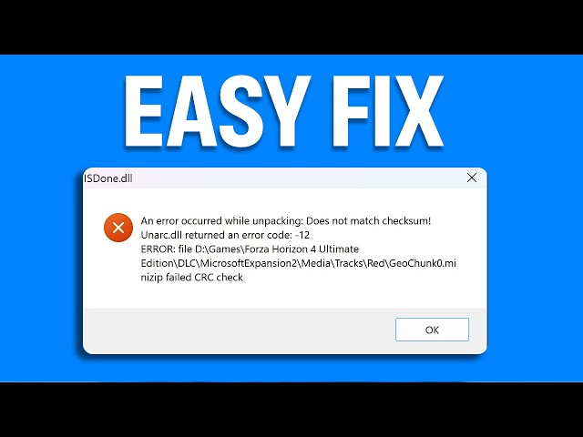 FIX Does Not Match Checksum Unarc.dll Error Code 12 Fitgirl, Dodi Repack (2026)