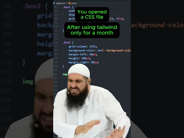 Vanilla CSS vs Tailwind CSS Reaction 💀 #shorts #coding #css #tailwindcss