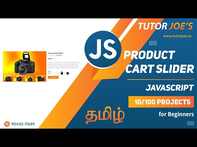 Product Slider E-commerce Pure HTML CSS and JS | Tutor Joes | Tamil | Project - 10 /100