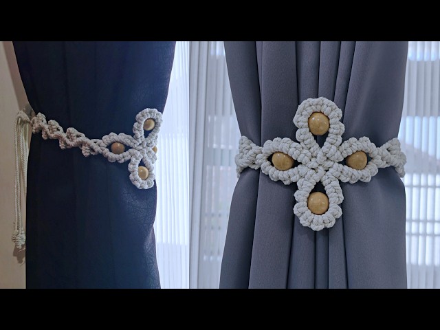 DIY Macrame Flower Curtain Tie Back | Macrame Tutorial
