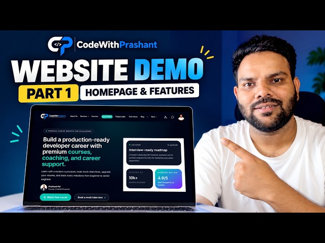My Website is LIVE 🚀 | CodeWithPrashant Website Demo Part 1 | Homepage & Features