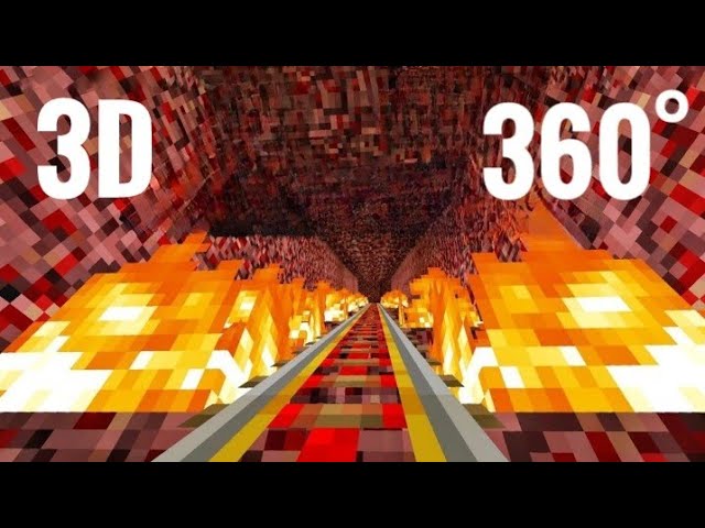 3D VR 360 Video Minecraft Roller Coaster Halloween Simulation PSVR 4K