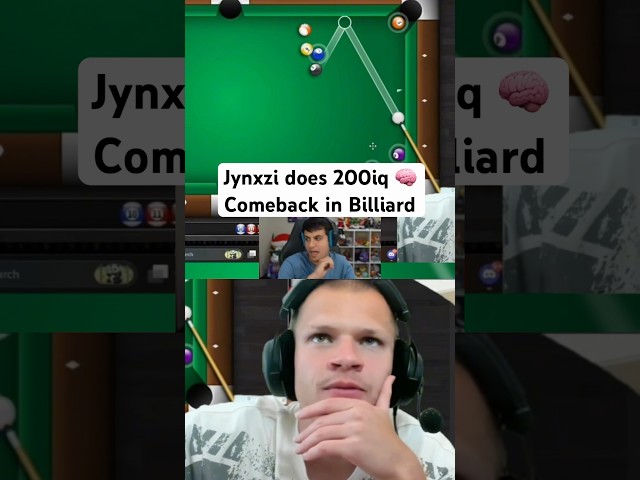 Jynxzi w 200 IQ 🧠 Aura Comeback in Billiard 🎱 #jynxzi #billiard #comeback #200iq #aura #smart