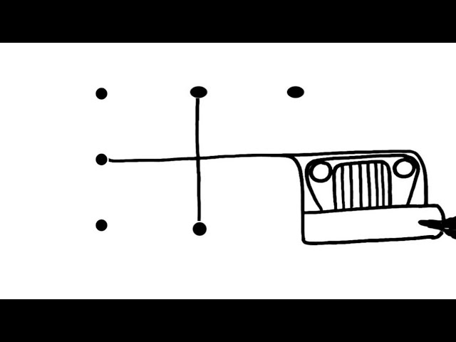 Mahindra Drawing THAR Car Drawing from dots l Very easy Car drawing tutorial