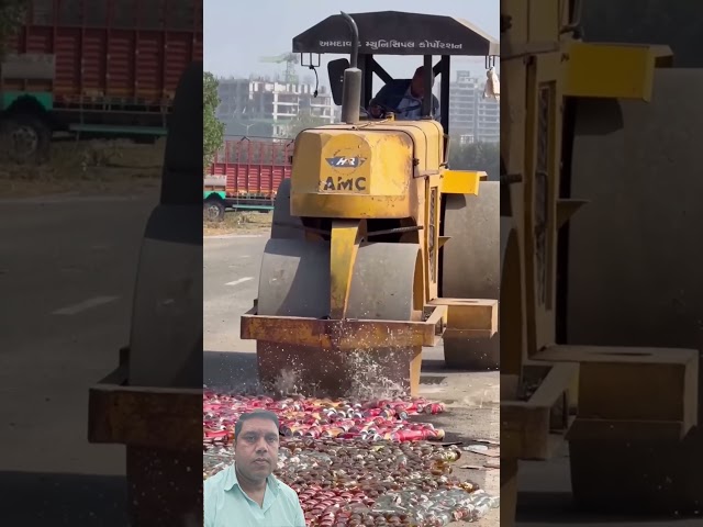 Why Police Crush Thousands of Liquor Bottles with JCBs? 🍾🚜 Truth Revealed! #shorts​