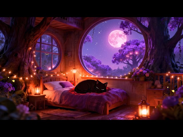 ＳＬＥＥＰＹ Lofi Cat 💤 Sleep & Chill Vibes [Cozy Lights & Magical Forest Ambience] Lofi Ailu