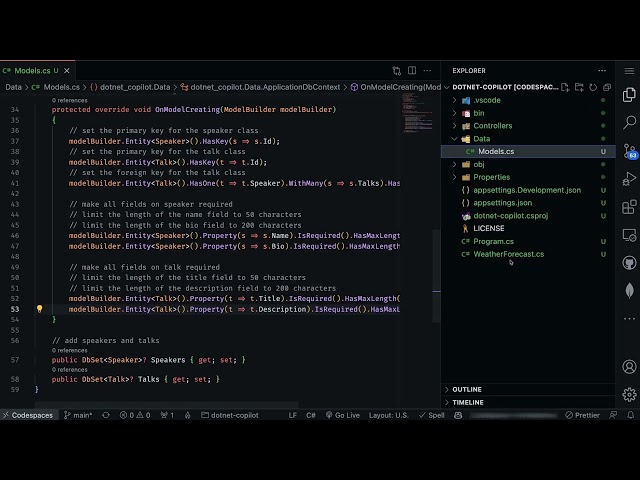 Create a .NET Web API with Entity Framework with GitHub Copilot