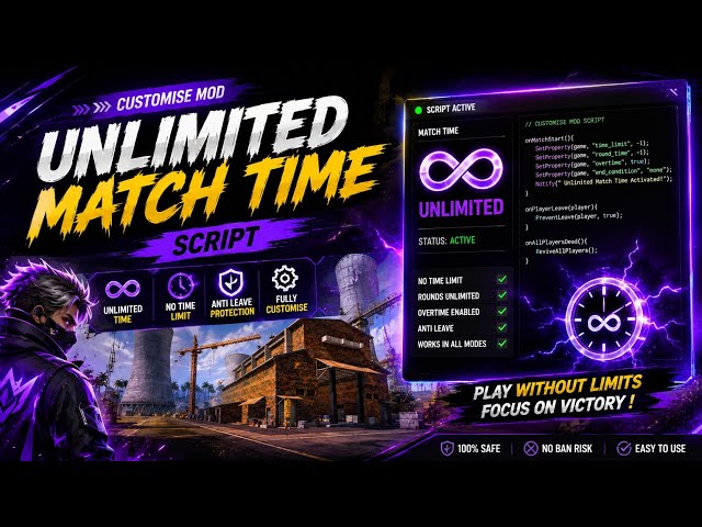 🔥 HOW TO MAKE CUSTOMISE MODE UNLIMITED MATCH TIME SCRIPT! ♾️⏱️ |#freefire #craftland