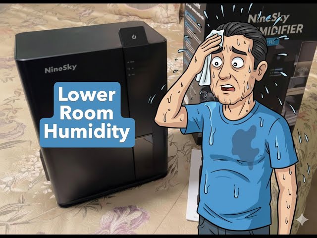 NineSky Dehumidifier 98 oz LED color night lights, Auto shut off for bedroom, basement, bathroom etc