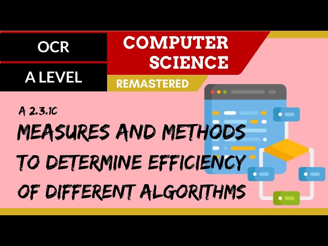 160. OCR A Level (H446) SLR26 - 2.3 Measures and methods to determine efficiency of algorithms