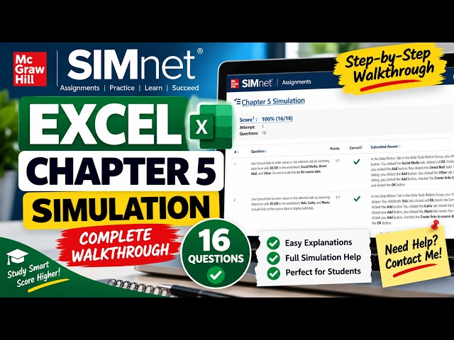 SIMnet Excel Chapter 5 Simulation Exam | Step-by-Step Walkthrough & Help