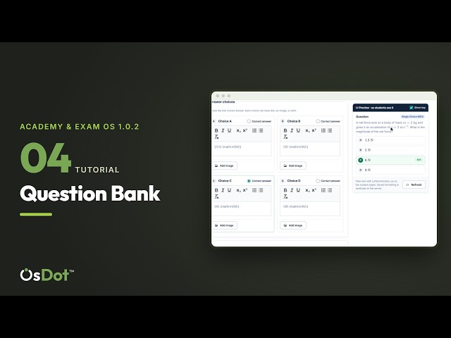Building the Question Bank | Academy & Exam OS 1.0.2 Tutorial 04