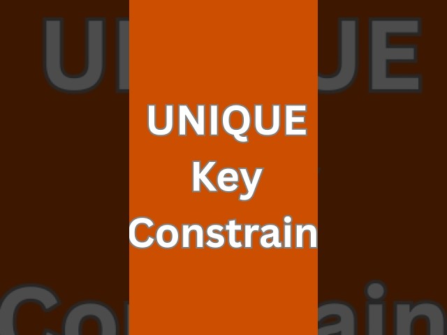 UNIQUE Key Constraint in SQL Server #shorts #sql #sqlserver #coding #programming