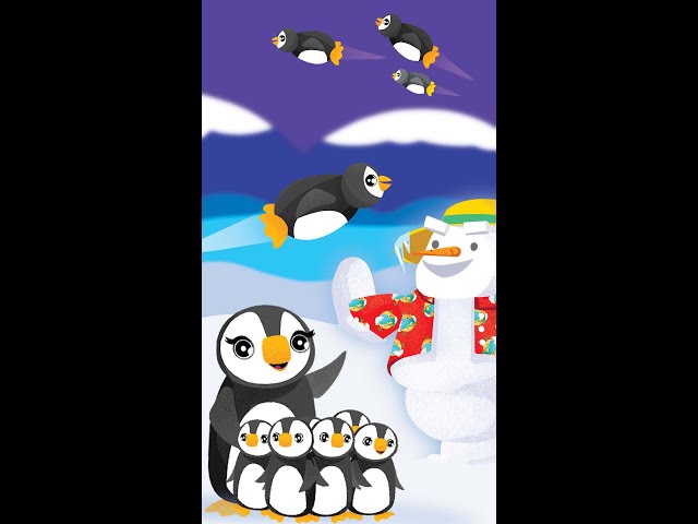 LEARNiNG TO FLY!! Snowman and Momma help teach Baby Penguins gymnastics in Adleys Playspace! #shorts
