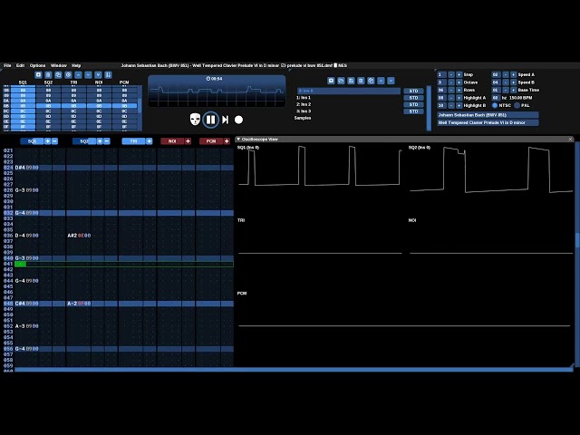 JS Bach: Prelude No. 6 in D minor, BWV 851 - 8-bit (NES 2A03) Arrangement