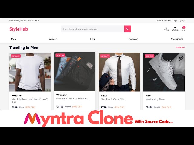 Myntra Clone using HTML, CSS & JavaScript | Build a Responsive E-commerce Website | Myntra Clone