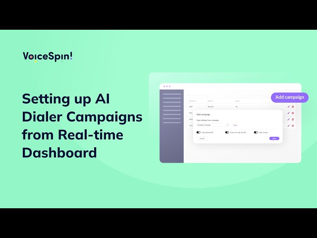 How to Set up a Dialer Campaign from the Real-time Dashboard