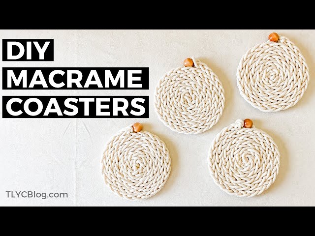 How to Make Beaded Macrame Rope Coasters Using a Lucet Fork [COTTON BRAIDED ROPE DIY MODERN COASTER]