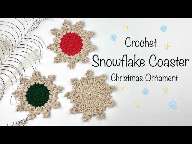 Easy Crochet Christmas Coaster Tutorial | Crochet Christmas Ornament DIY